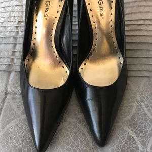 BCBG Girls Black Leather Heels
